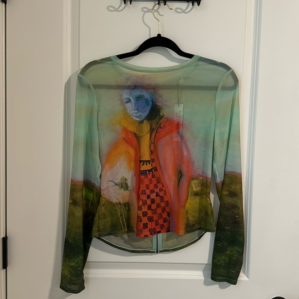 Alice + Olivia x KidSuper Delaina Watercolor Crop Top